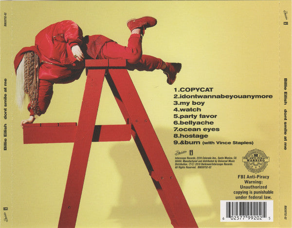 Billie Eilish : Dont Smile At Me (CD, EP, RE)
