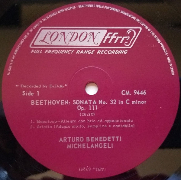 Arturo Benedetti Michelangeli, Ludwig van Beethoven, Baldassare Galuppi, Domenico Scarlatti : The Artistry Of Arturo Benedetti Michelangeli (LP, Album, Mono)