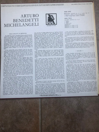 Arturo Benedetti Michelangeli, Ludwig van Beethoven, Baldassare Galuppi, Domenico Scarlatti : The Artistry Of Arturo Benedetti Michelangeli (LP, Album, Mono)