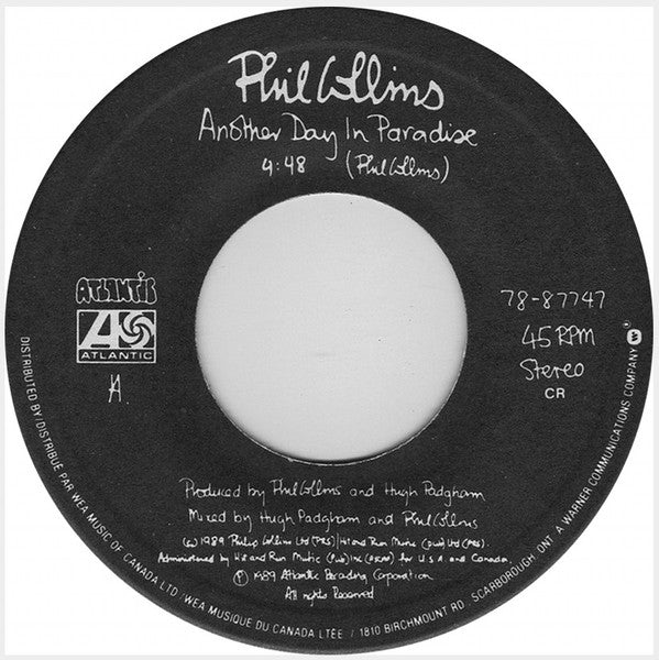 Phil Collins : Another Day In Paradise (7")