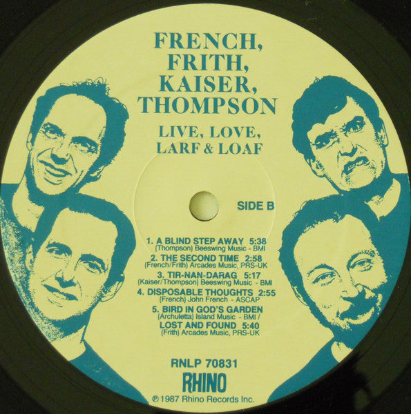 French Frith Kaiser Thompson : Live, Love, Larf & Loaf (LP, Album)