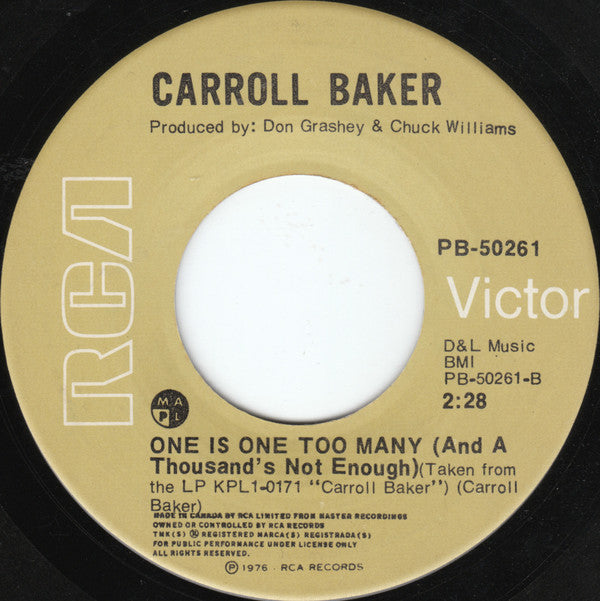 Carroll Baker : Why I Had To Pass This Way (7", Single)