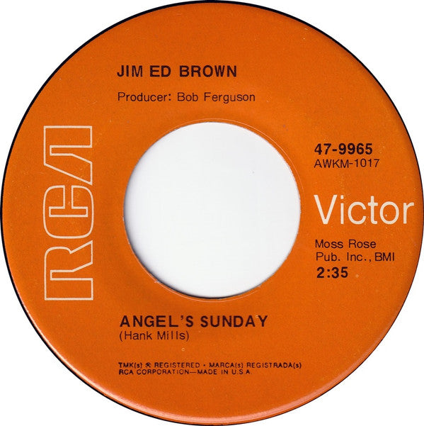 Jim Ed Brown : Angel's Sunday (7", Single, Ind)