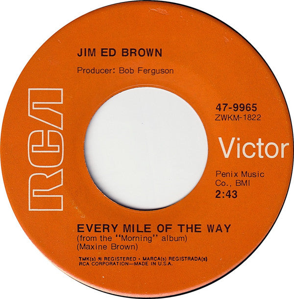 Jim Ed Brown : Angel's Sunday (7", Single, Ind)