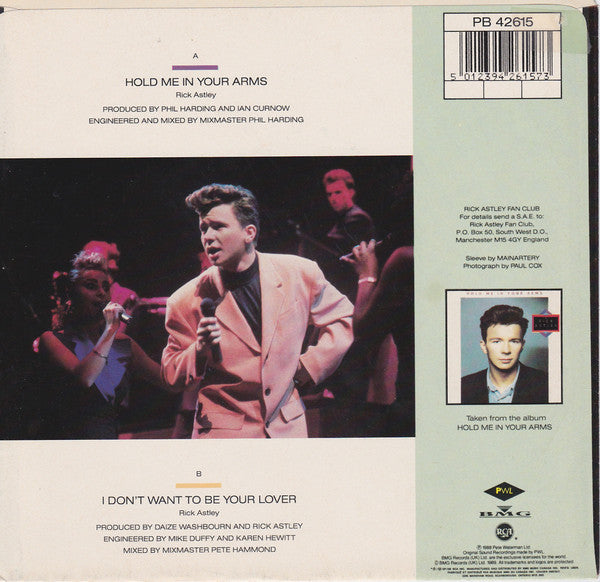 Rick Astley : Hold Me In Your Arms (7")