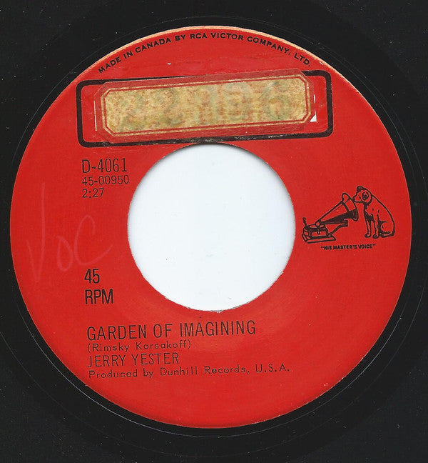 Jerry Yester : I Can Live Without You / Garden Of Imagining (7")