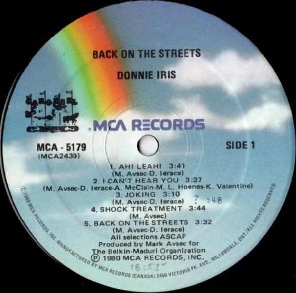 Donnie Iris : Back On The Streets (LP, Album)