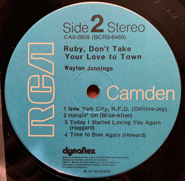 Waylon Jennings : Ruby, Don't Take Your Love To Town (LP, Album, Comp, Blu)