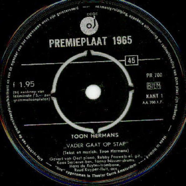 Toon Hermans : Vader Gaat Op Stap / Stilte (7", Single, 4-P)