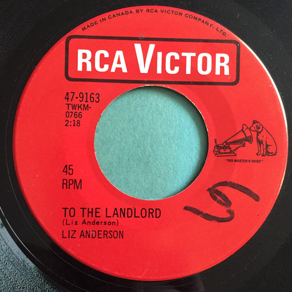 Liz Anderson : Mama Spank / To The Landlord (7", Single)