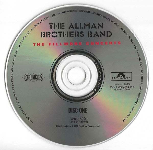 The Allman Brothers Band : The Fillmore Concerts (2xCD, Comp, Club, BMG)