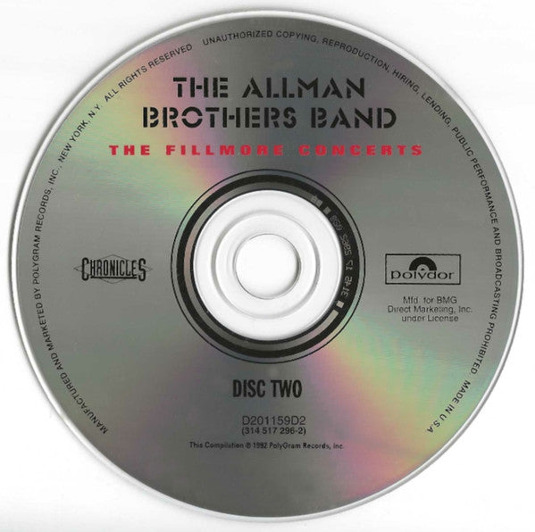The Allman Brothers Band : The Fillmore Concerts (2xCD, Comp, Club, BMG)