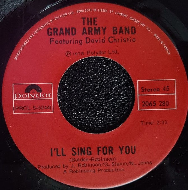 The Grand Army Featuring David Christie : Fame (Had To Make Me A Name) (7", Single)