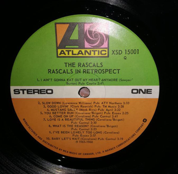 The Rascals : In Retrospect. A Selection of Classic Recordings 1966-1969 (LP, Comp)