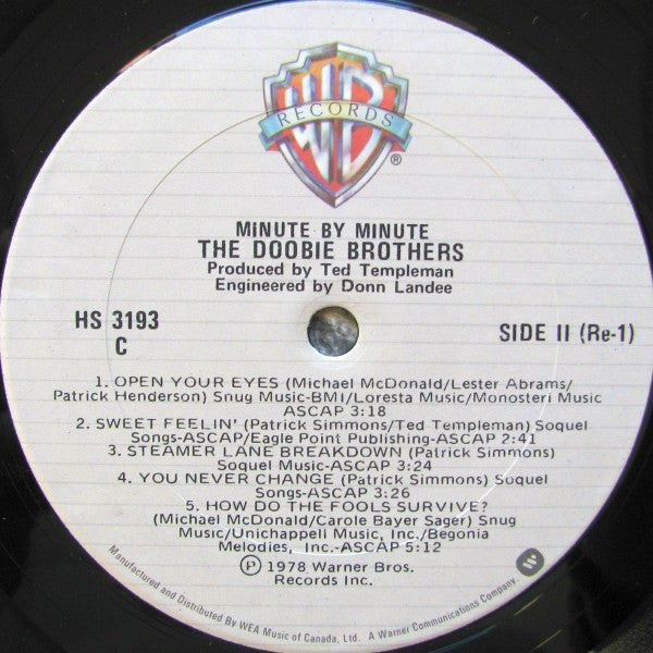 The Doobie Brothers : Minute By Minute (LP, Album, RE)