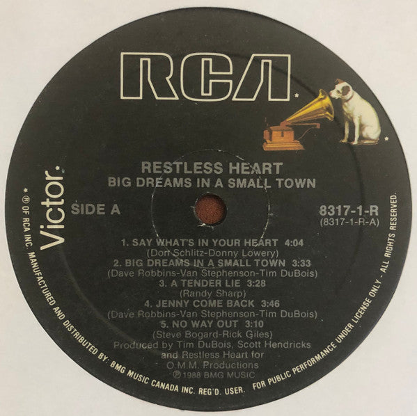 Restless Heart : Big Dreams In A Small Town (LP, Album)
