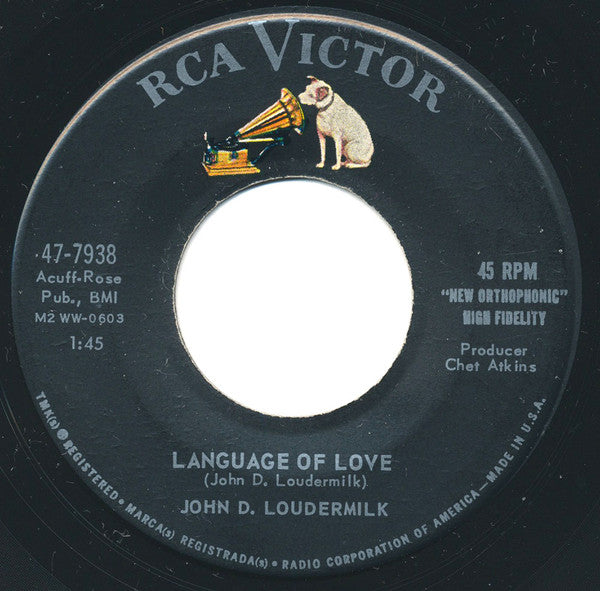 John D. Loudermilk : Language Of Love / Darling Jane (7", Single, Ind)