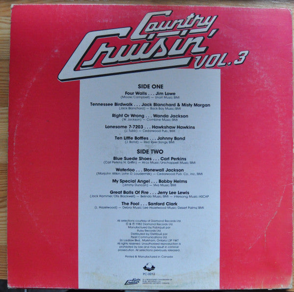 Various : Country Cruisin Vol. 3 (LP, Comp)