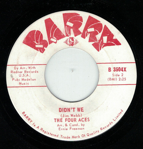 The Four Aces : Always Keep Me In Your Heart / Didn't We (7", Single)