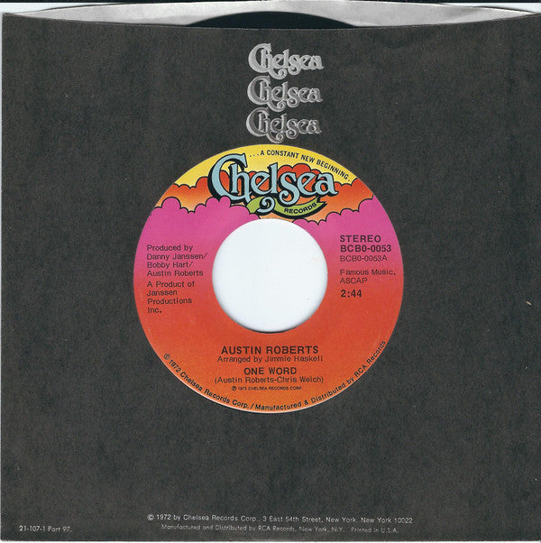 Austin Roberts : One Word (7", Hol)