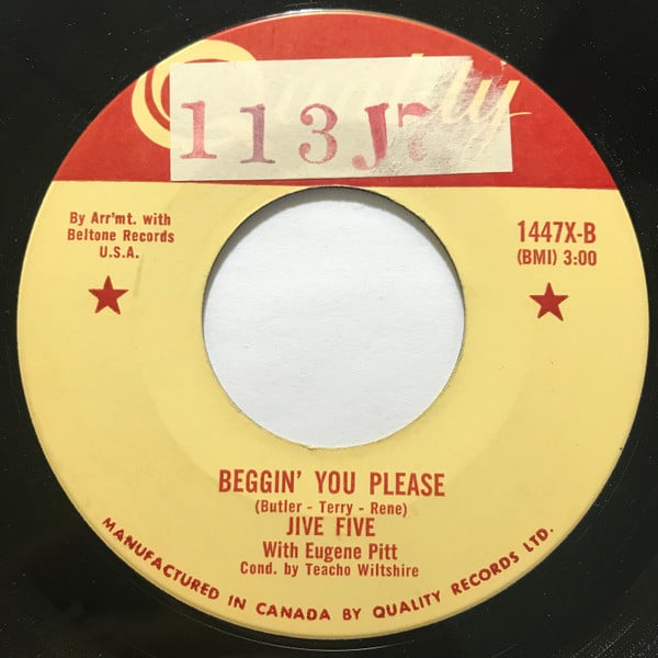 The Jive Five : What Time Is It? / Beggin' You Please (7", Single)