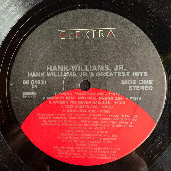 Hank Williams Jr. : Hank Williams Jr.'s Greatest Hits (LP, Comp, RE)