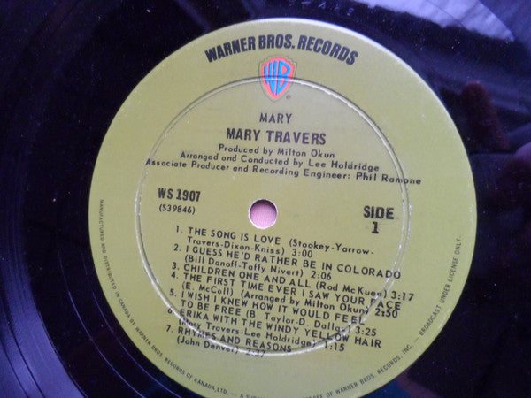 Mary Travers : Mary (LP, Album)