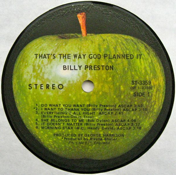Billy Preston : That's The Way God Planned It (LP, Album, Los)
