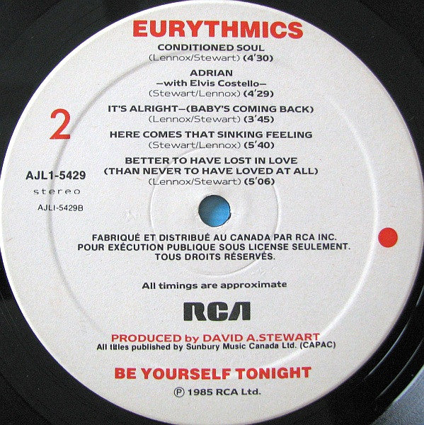 Eurythmics : Be Yourself Tonight (LP, Album)