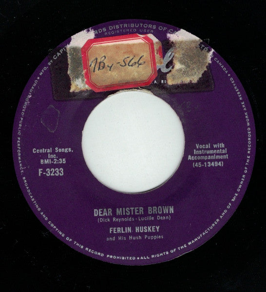Ferlin Huskey And His Hush Puppies* : I'll Be Here For A Lifetime / Dear Mister Brown (7", Single)