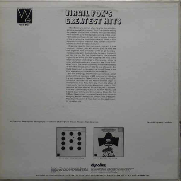 Virgil Fox : Virgil Fox's Greatest Hits (LP, Comp)