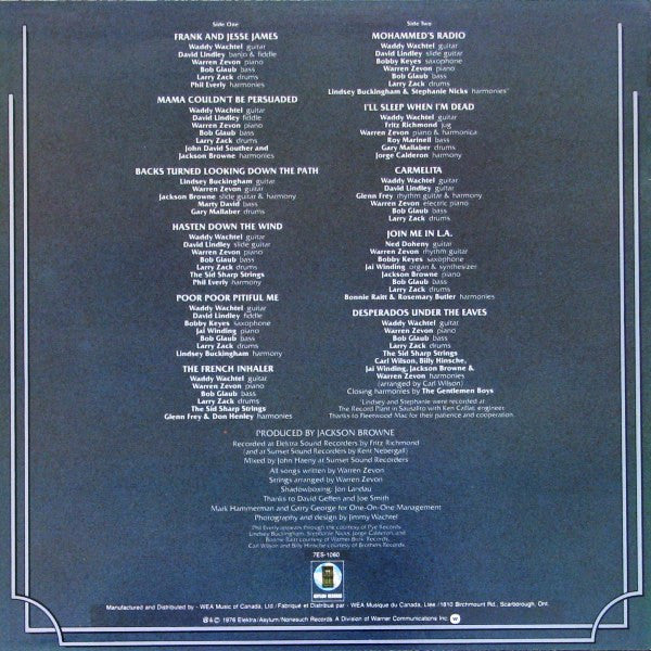 Warren Zevon : Warren Zevon (LP, Album)