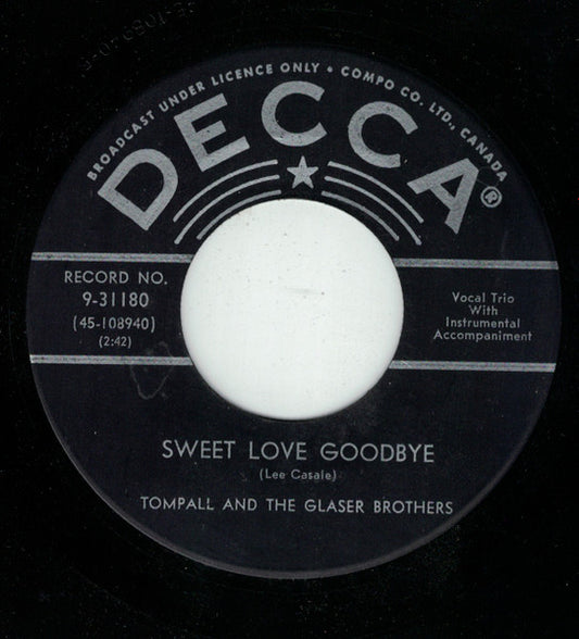 Tompall Glaser & The Glaser Brothers : Sweet Love Goodbye / Same Old Memories (7", Single)