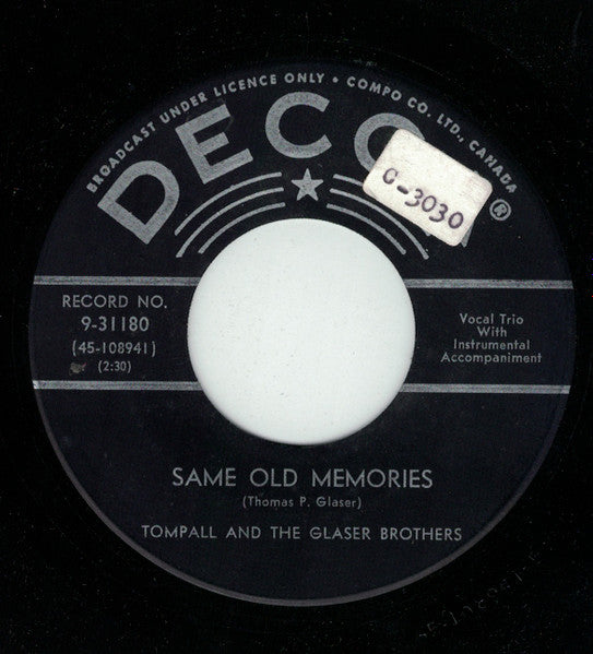 Tompall Glaser & The Glaser Brothers : Sweet Love Goodbye / Same Old Memories (7", Single)
