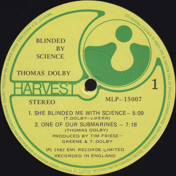 Thomas Dolby : Blinded By Science (12", MiniAlbum)
