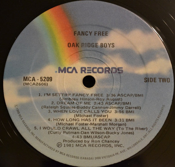 The Oak Ridge Boys : Fancy Free (LP, Album, Gat)