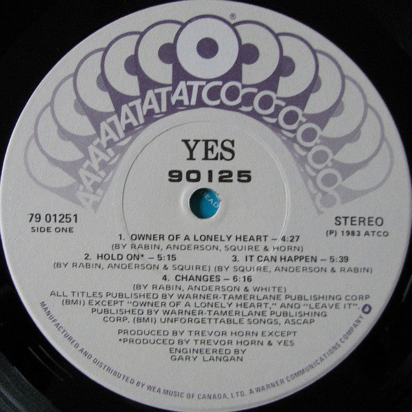 Yes : 90125 (LP, Album, Cap)