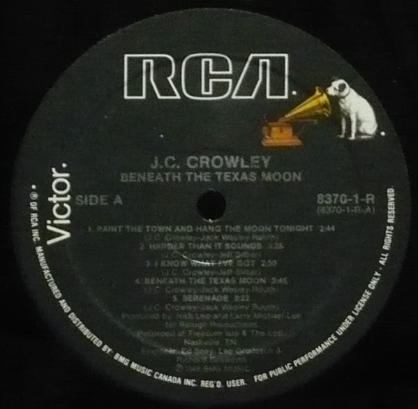 J.C. Crowley : Beneath The Texas Moon (LP, Album)