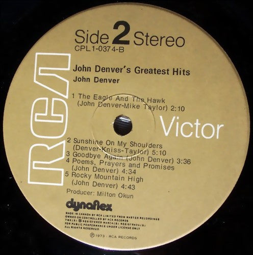 John Denver : John Denver's Greatest Hits (LP, Comp, RE)
