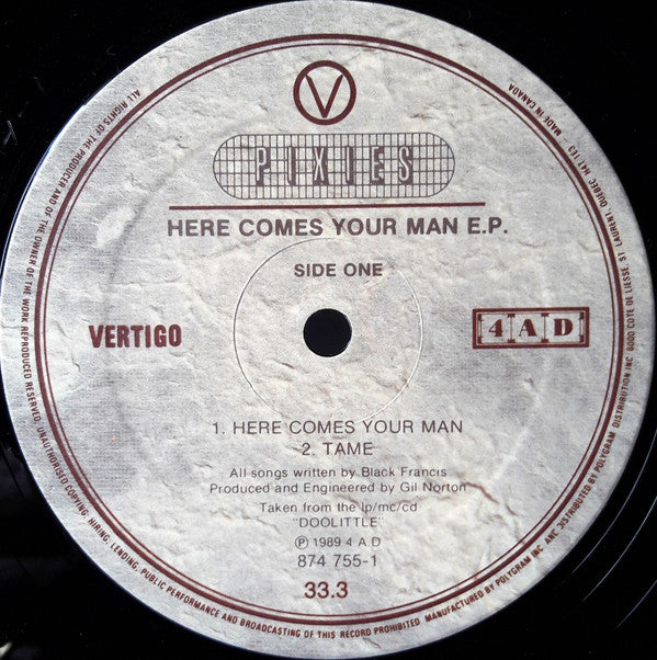 Pixies : Here Comes Your Man E.P. (12", EP, Ltd)