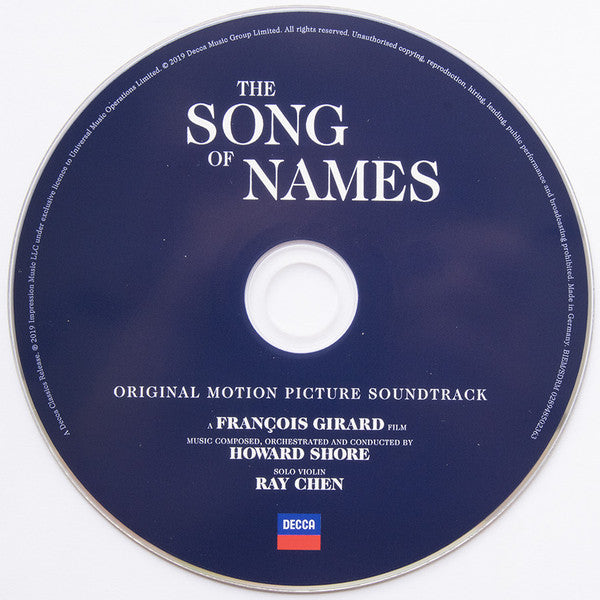 Howard Shore, Ray Chen : The Song Of Names (Original Motion Picture Soundtrack) (CD)