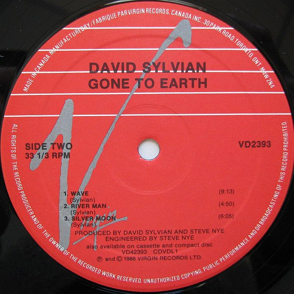 David Sylvian : Gone To Earth (2xLP, Album)