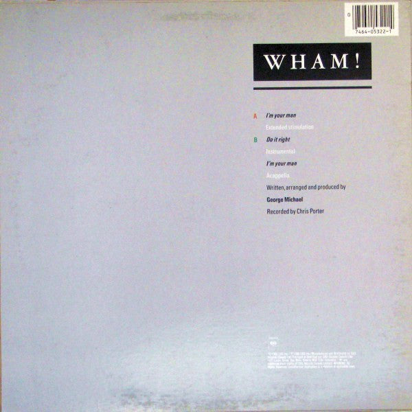Wham! : I'm Your Man (12", Single)
