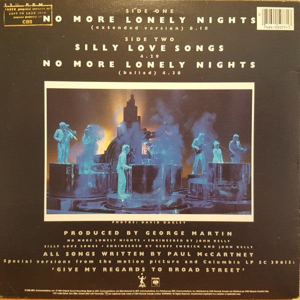 Paul McCartney : No More Lonely Nights (12")
