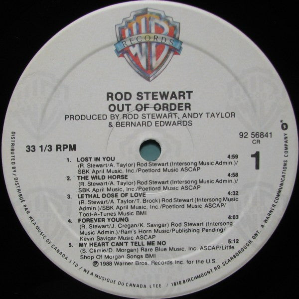 Rod Stewart : Out Of Order (LP, Album)