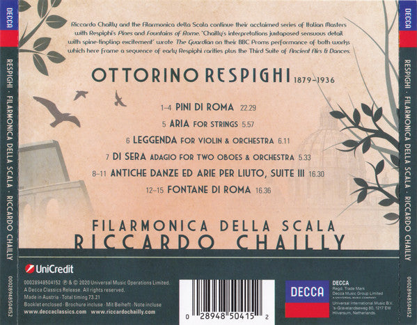 Ottorino Respighi, Riccardo Chailly, Filarmonica Della Scala : Respighi (CD, Album)
