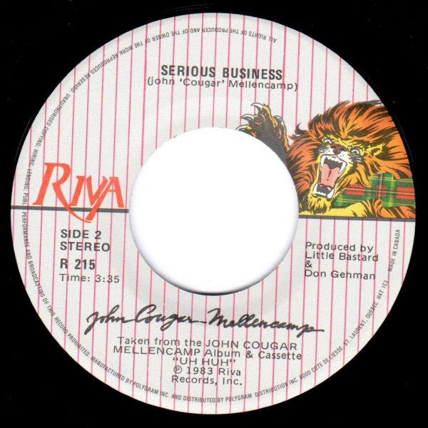 John Cougar Mellencamp : Pink Houses (7", Single)