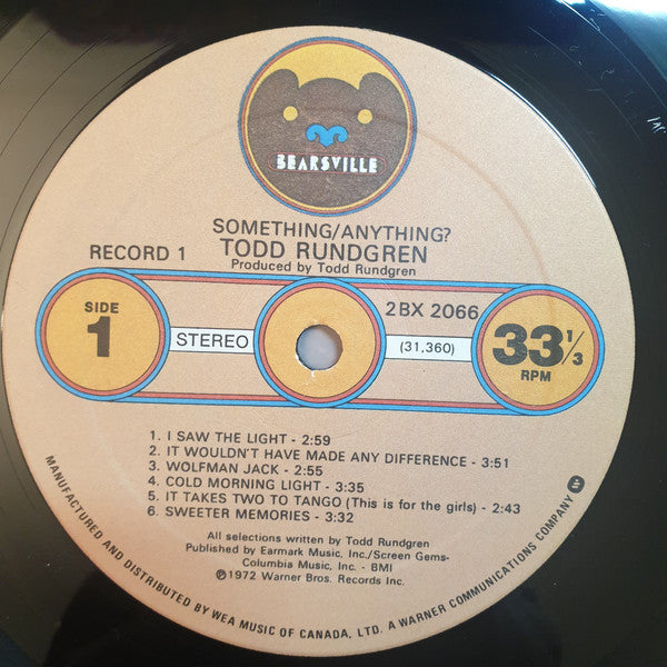 Todd Rundgren : Something / Anything? (2xLP, Album, RE, Qua)