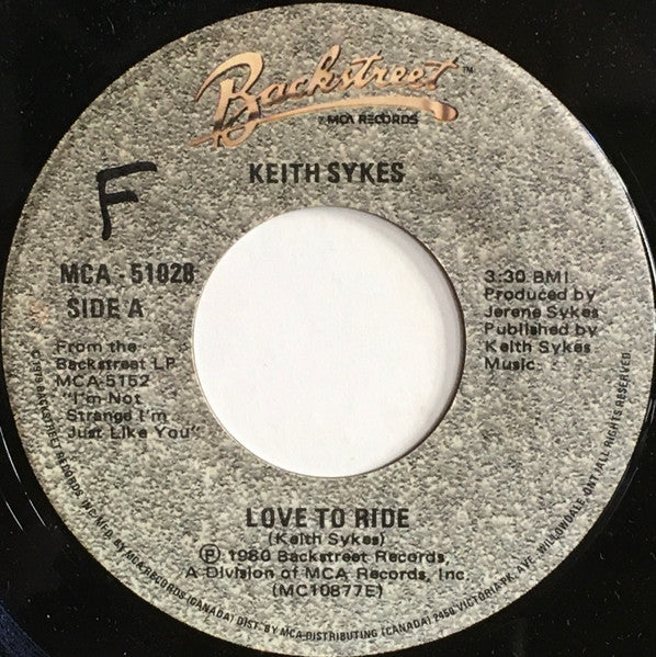 Keith Sykes : Love To Ride (7", Single)