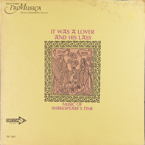 New York Pro Musica, Noah Greenberg : It Was A Lover And His Lass (LP, Mono, Gat)